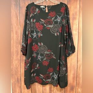 Maurice’s Black and red  floral dress